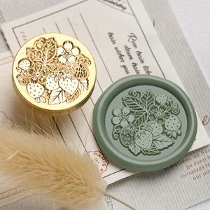 TEMU 꽃무늬, 구리 머리 꽃, 장미, 행운의 클로버가 특징인 원형 왁스 씰 스탬프의 새로운 디자인. 수집 및 예술 프로젝트에 적합합니다.