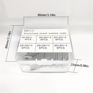 TEMU L자형 스테인리스 스틸 브라켓 34개, 90도 직각 코너 받침대, 고하중 벽 선반 받침대, 목재 선반, 의자, 테이블, 가구용
