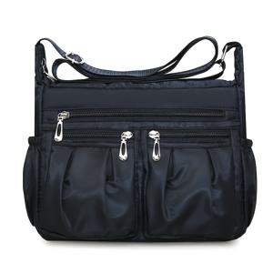 TEMU 여성용 나일론 크로스백팩 - 다중 수납공간 & 지퍼 잠금, 조절 가능한 스트랩, 여행용, 손세탁 가능한 북백, 엄마를 위한 파우치