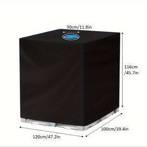 TEMU 싱글 IBC 토트 커버, 275 갤런 보호 캐노피 (1000L 정원 탱크용 개방형), 튼튼한 폴리에스터 햇빛 가리개 (야외용), 블랙