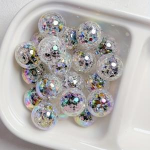 TEMU 팔찌, 폰 체인, 키체인, 비즈 펜, 주얼리 제작 보조용으로 사용 가능한 16mm/0.629인치 코팅된 크랙 캔디 하트 비즈 30개입