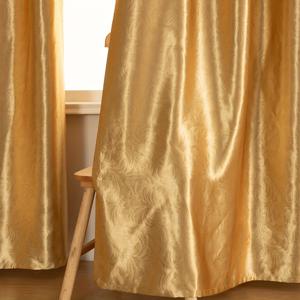 TEMU 2개입 모던 새틴 골든 옐로우 패턴 커튼, 올 시즌용 암막 커튼, 침실, 거실, 식당, 주방, 발코니 및 기타 공간의 홈 데코에 적합
