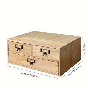 TEMU 원목 데스크탑 정리함 수납 랙 잡화 문구 캐비닛 탁상 수납 홈 주방 서랍 화장품 정리함, 가정용 수납 데스크 & 서랍 정리함