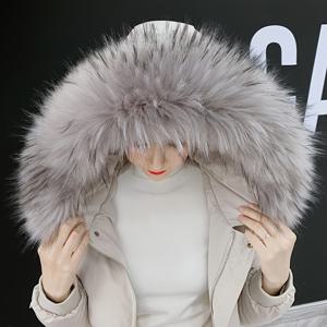 TEMU 내추럴 컬러 인조 칼라 스카프 - 부드럽고 신축성 있는 따뜻한 후드 칼라 숄 스톨 목도리, 가을/겨울 코트 재킷 帕克아용