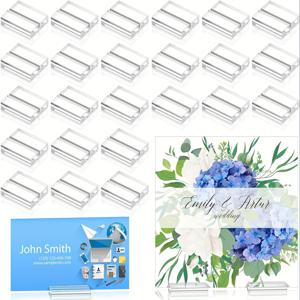TEMU 12개, 25개 아크릴 명함 홀더 1.2인치 명함 스탠드 투명 테이블 번호 스탠드 웨딩 간판 홀더 카드 디스플레이 스탠드 테이블 웨딩 사진 사무실 메뉴 회의용