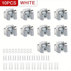 TEMU 5/10개입, 벽걸이형 걸레/빗자루 클립, 다기능, 발코니 및 욕실 수납에 적합, 원예 도구 보관 랙, 실용적인 후크, 가을 및 겨울 수납