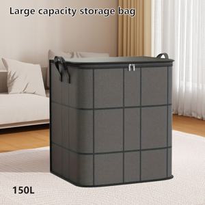 TEMU 층별 수납 가방, 대형 계절용 이불 보관 파우치가 있는 새로운 접이식 옷 정리함, 더블 지퍼 부직포 스토리지 백, 이동용 가방, 전기 불필요한 옷장 친화적 속옷 및 더러운 빨래 바구니