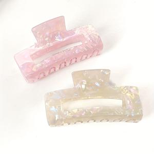 TEMU 2개 세트 홀로그래픽 직사각형 헤어 클립 바레트 - 강력 고정 헤어 클로, 번, 업스타일, 하프업 스타일, Y2K 화려한 헤어 액세서리, 웨딩, 파티, 데일리, 오피스, 데이트 나이트용