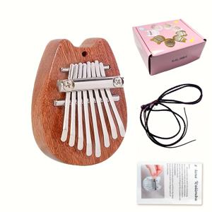 TEMU 미니 칼림바 엄지 피아노 (나무 키 8개), 스트랩이 있는 섬세한 손가락 피아노, 발렌타인데이 선물로 완벽, 성인 초보자에게 적합