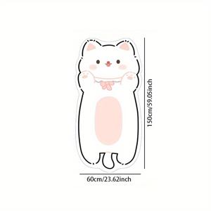 TEMU 고양이 모양 매트 만화 귀여운 소프트 침실 옆면 매트 창의적인 긴 화장대 복도 레저 지역 바닥 매트 1개