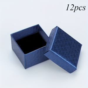 TEMU 12개 세트 5cm x 5cm x 3cm 보석 반지 선물 상자, 벨벳과 스펀지 안감 귀걸이 및 펜던트 보관함, 목걸이·팔찌 전시용 카드보드 박스, 웨딩 선물