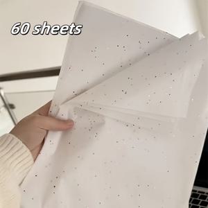 TEMU 20/60장 QOQI 화이트 글리터 얇은 종이 - 20x14인치 처리된 크래프트지 선물 포장용, 방습 의류 및 와인 포장, 깨지기 쉬운 물품 보호 - 생일, 크리스마스, 발렌타인데이 장식 필러, 선물 랩핑 페이퍼, 축하 행사 장식, 우아한 , 방수 소재