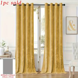 TEMU 1개/2개 골드 벨벳 커튼, 그로멧 탑, 세탁 가능, 변색 방지, 부드럽고 매끄러운 두꺼운 , 라이트 럭셔리 홈 창문 장식, 거실, 침실, 식당, 사무실용