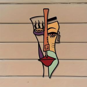 TEMU [2D 플랫] 피카소의 추상적인 얼굴을 영감으로 받은 빈티지 아크릴 벽걸이 아트워크입니다. 거실, 침실, 사무실, 야외 파티오, 코티지 장식 및 현대적인 선물 아이디어에 적합한 장식용 아크릴 아트워크입니다.