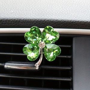 TEMU 1/2개 새로운 네잎 클로버 차량 에어 벤트 클립 - 반짝이는 라인스톤 꽃 장식, 핑크 & 클리어 보석 디자인, 우아한 차량 인테리어 액세서리, 차량 향기 리프레셔 | 꽃 차량 액세서리 | 라인스톤 장식, 차량 장식