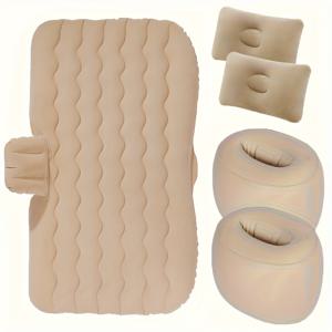 TEMU 차량용 RV 접이식 에어 매트리스, SUV 뒷좌석 쿠션에 적합한 PVC 플록 자동차 에어 베드, 캠핑용 야외 플랫 여행 매트, 휴대용 접이식 PVC 벨벳 자동차 에어 침대