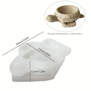 TEMU 사이즈 거북이 실리콘 몰드, 다육식물용 거북이 모양 실리콘 캔들 홀더 몰드, 에폭시 레진 석고 콘크리트 공예용, DIY 공예 및 홈 데코용 실리콘 보관함 몰드
