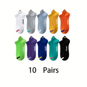 TEMU 5/10/20쌍 남성용 트렌디한 로우컷 통기성 메쉬 운동 양말 이어 루프