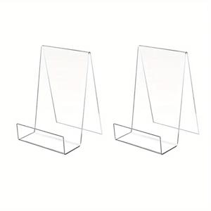 TEMU [투명 아크릴 디스플레이] 2개/4개 팩 투명 아크릴 이젤 전시대 | 다용도 가정 또는 사무실 장식을 위한 투명한 각진 선반 디자인 - 태블릿, 앨범, 엽서, 예술 작품, 잡지, 노트북