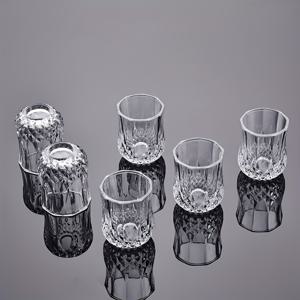 TEMU 6/12/18/24개 미니 크리에이티브 유리 샷잔 세트, 50ml/1.7oz 패턴 유리컵, 위스키, 테킬라, 샴페인, 리큐어 및 기타 알코올 음료용, 테이스팅 잔, 바, 레스토랑, 파티, 캠핑에 적합