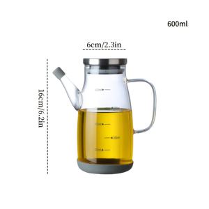 TEMU 대형, 중형, 소형 사이즈의 붕규산 유리 연료 분배기 - 고온에 강하고 누출 방지 기능을 갖춘 주방용 연료 탱크, 물방울 방지 스파우트가 특징이며 요리 및 베이킹에 적합한 내구성 있는 유리 오일 병