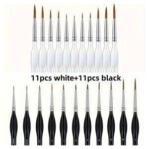 TEMU 고품질 디테일링 브러쉬 세트, 정밀한 디테일 및 미술 페인팅용 22pcs 펜 세트 - 아크릴, 유화, 수채화용, 번호 포함, 모델, 얼굴, 네일, 공예용