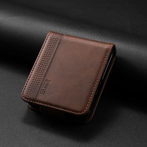 TEMU 휴대폰 케이스 - 세련되고 정교한 가죽 텍스처 카드 홀더 접이식 폰 케이스 (삼성 갤럭시 Z 플립 3, Z 플립 4, Z 플립 5, Z 플립 6, Z 플립 7, Z 플립 7 FE 호환), 풀 커버 및 낙하 방지 기능 제공