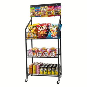 TEMU 금색 튜브가 있는 다층 사탕 진열대 - 독립형 철제 스낵 보관 선반, 가정, 사무실용 공간 절약형 조리대 정리함, 스탠딩 선반