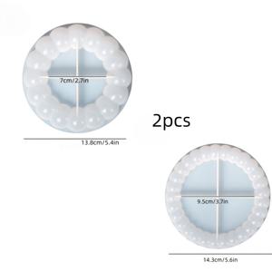 TEMU 클레이 몰드 2개 세트 (레진 드립 트레이 몰드, 버블 코스터, 대형 및 소형 원형 트레이 몰드, 넘치기 방지 보관 코스터, 실리콘 몰드 포함)