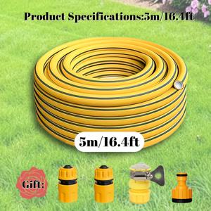 TEMU 다목적 고무호스 5개 세트 (5미터/10미터/20미터/30미터) - 정원 및 청소 필요 모두 충족 - 초내구성 수도관 + 4종 피팅 - 간편 전환 - 차량 세척 및 농업 관개용으로도 사용 가능, 야외 물주기,유연한 튜빙,다목적 튜빙,DIY 클리너