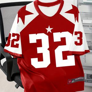 TEMU 남성용 넘버 '32' 캐주얼 티셔츠 - 숏 슬리브 라운드넥, 볼드한 '32' 프린트, 통기성 레귤러 핏, 데일리 및 아웃도어용 - 청소년 및 성인 남성을 위한 기계 세탁 가능한 불투명 셔츠 (이상적인 선물) - 사계절 편안한 캐주얼