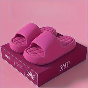 TEMU 우아한 EVA 실내화, 미끄럼 방지, 캐주얼 슬리퍼, 골지 텍스처 - 실내/실외용, 해변 및 바다용으로 이상적, 남녀공용, 사계절용, 다양한 색상 선택 가능, 여성 신발