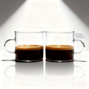 TEMU 2/4/6개입, 110ml/3.87oz 손잡이 달린 농축 커피 머그, 투명 유리 우유 컵, 커피 향신료, 커피, 디저트, 샐러드 드레싱 제조에 적합