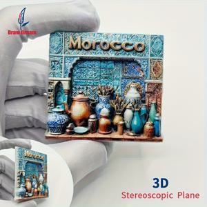 TEMU 1개 모로칸 냉장고 자석 모로칸 레트로 도자기 병 기념품 입체 선물 기념품 홈 주방 조리 도구 냉장고 자석 주방, 사무실, 집, 캐비닛 및 식기세척기 장식에 적합