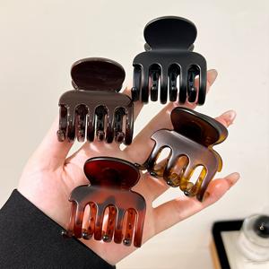 TEMU 포어 스퀘어 헤어 클로 - 직사각형 헤어 클립, 하이 포니테일, 업스타일, 캐주얼 의상에 적합. 내구성이 뛰어나고 미끄럼 방지 기능이 있는 여성용 헤어 추가품으로, 안전한 그립으로 헤어스타일을 지지합니다.