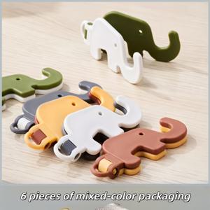 TEMU 6개입 코끼리 폰 스탠드 - 각도 조절 가능 - 미끄럼 방지 베이스, 가정, 사무실, 여행용 - 스마트폰 및 태블릿 호환 - 귀여운 데스크탑 장식