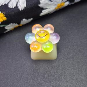 TEMU 글리터 꽃과 사탕 테마 키캡 - 생생하고 윤기 있는 디자인, 세련된 느낌, 기계식 키보드에 적합, 훌륭한 생일 선물