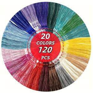 TEMU 120개 장식용 긴 폴리에스터 태슬 - 수제 태슬 프린지, 섬세한 실로 감싸여 의류에 생기를 더하는 액세서리, 드레스, 웨딩 부케, 재봉, 주얼리 제작, 북마크에 적합