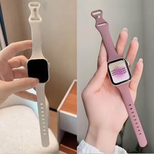 TEMU 애플워치 38mm 40mm 41mm 42mm 44mm 45mm 46mm 49mm용 슬림 얇은 밴드 2개 세트, 여성 남성용 좁고 부드러운 스포츠 스트랩 손목밴드, iWatch 시리즈 11/10/9/8/7/SE/6/5/4/3/2/1/울트라 3 2 1