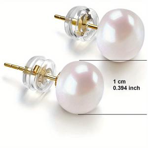 TEMU 1쌍 심플한 모조 진주 스터드 귀걸이 여성용 데일리 캐주얼 액세서리 선물