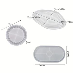 TEMU 트레이용 실리콘 몰드 3개 세트 - 사용자 친화적인 석고 캐스팅용 실리콘 몰드 - 창의적인 홈 데코 공예에 적합