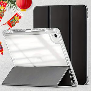 TEMU 아이패드 에어 11 M3 2025 11.0인치용 아크릴 투명 후면 케이스, 부드러운 가장자리와 섬세한 피부 같은 촉감의 표면, 올인클루시브 보호 버전, 자동 슬립, 휴대용 펜 홀더 기능, 투명한 후면