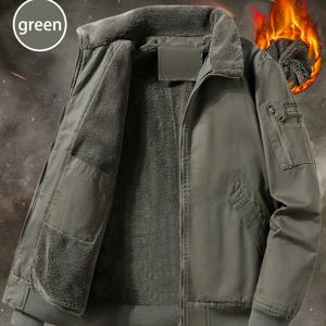 TEMU 남성용 두꺼운 재킷, 겨울 야외 방풍 보온 재킷, 캐주얼 스포티 방풍 재킷, 편안한 두꺼운 플리스 안감, 팔에 지퍼 포켓, 레터 프린트, 가을 및 겨울 캐주얼 복장을 위한 패션 겨울 의류