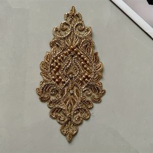 TEMU 1개, 정교한 입체 스팽글 라인스톤 자수 패브릭 패치, 자동차 뼈 패브릭 패치, 비즈 실 자수 꽃 패치, 의류 장식 추가, 의류 용품