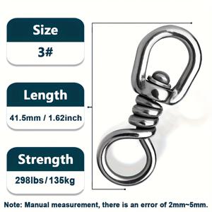 TEMU 6개입 양방향 회전 고리 – 304 스테인리스 스틸 방꼬임 커넥터, 애완견 목줄 커넥터, 낚시 액세서리 – 강아지 목줄, 풍경, 식물걸이, 복싱백용 – 헤비듀티 360° 회전 링, 실버색