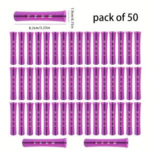 TEMU 50개입 수동 롤러 펌 롱 스트립 커버 헤어 롤러 미국식 콜드 펌 로드 컬링 헤어 도구 플라스틱 컬 컬링 로드 대형 소형 웨이브 컬 스타일링 미용 헤어 도구