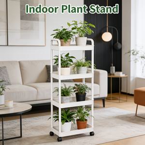 TEMU 높이 조절식 블랙/화이트 롤링 수납 선반, 선반 포함 - 고하중 플라스틱 장착형 카트 - 욕실, 살롱 & 스파용 - 조립식, 공간 절약형 이동식 다용도 랙