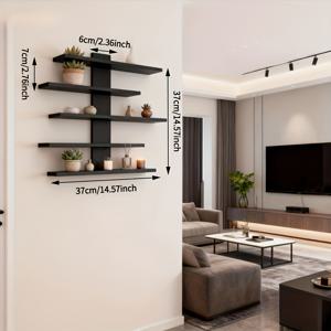 TEMU 공간 절약형 수직 디자인으로, 거실, 침실, 사무실에 적합하며, 수집품, 작은 조각상, 장난감, 홈 데코에 완벽합니다 - 미리 뚫린 구멍으로 간편하게 설치 가능, 선반 장식, 디자인