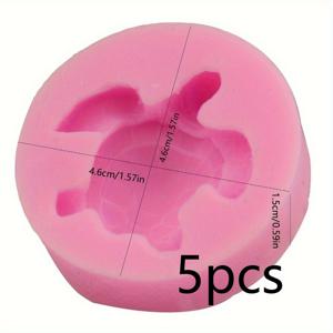 TEMU DIY 레진, 석고, 폴리머 클레이용 거북이 실리콘 몰드 5개 세트 - 재사용 가능한 세부 디자인, 비누, 왁스, 공예용
