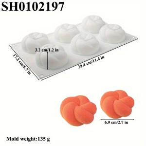 TEMU 6-in-1 꽃잎 무스 케이크 몰드, 모양 아로마테라피 캔들 실리콘 몰드